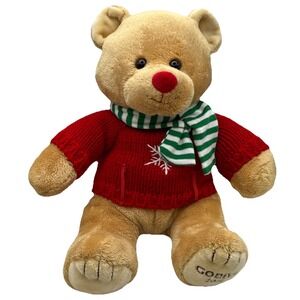 Gund Godiva 2011 Plush Teddy Bear 9"‎ Snowflake Sweater Scarf Winter Stuffed...
